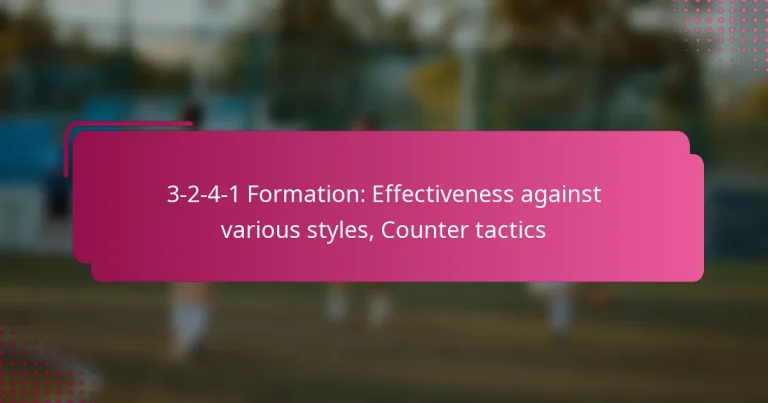 3-2-4-1 Formation: Effectiveness against various styles, Counter tactics