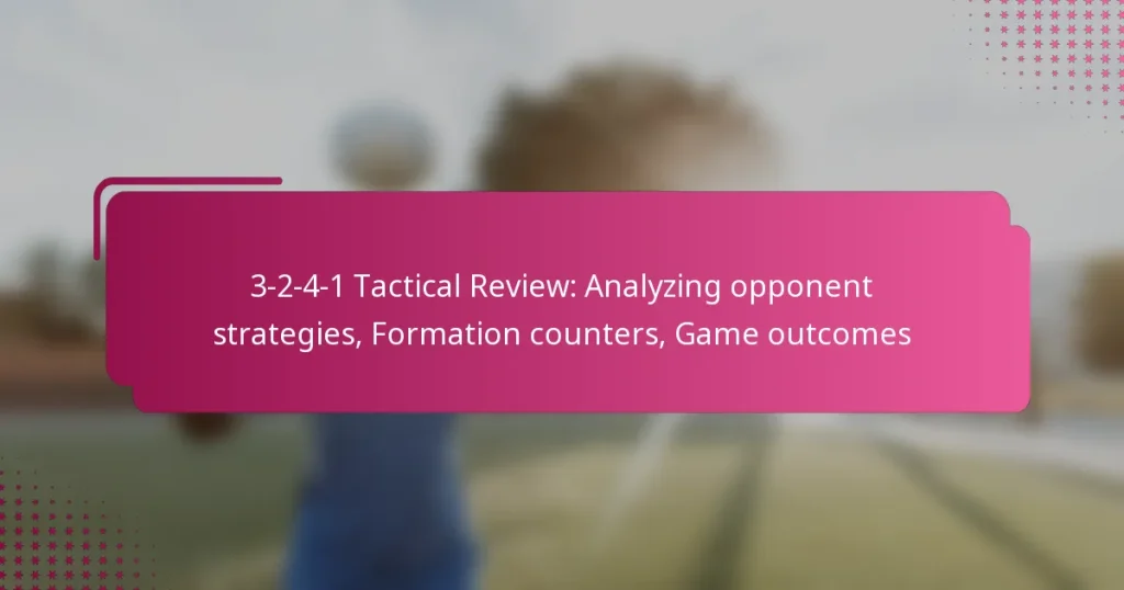 3-2-4-1 Tactical Review: Analyzing opponent strategies, Formation counters, Game outcomes