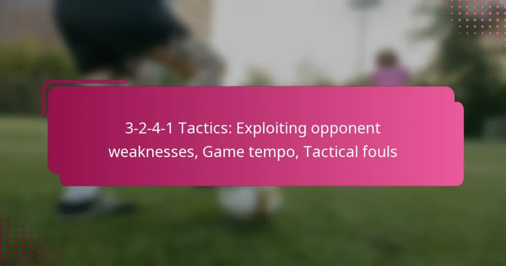 3-2-4-1 Tactics: Exploiting opponent weaknesses, Game tempo, Tactical fouls