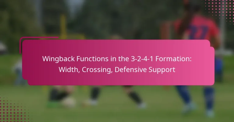 Wingback Functions in the 3-2-4-1 Formation: Width, Crossing, Defensive Support