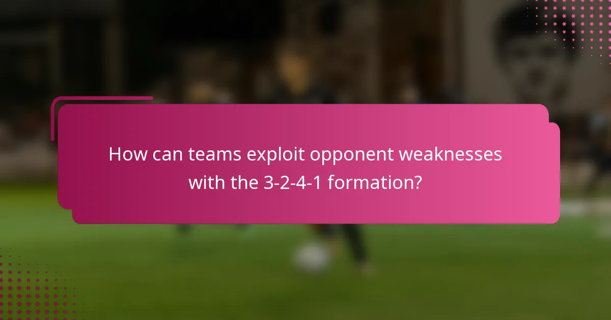 How can teams exploit opponent weaknesses with the 3-2-4-1 formation?