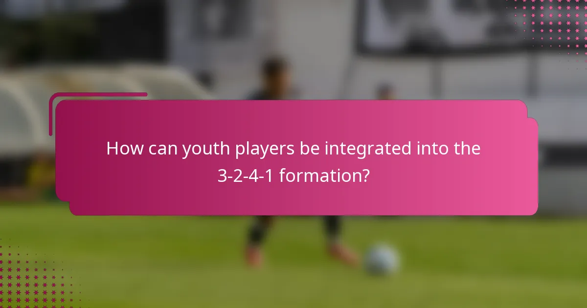 How can youth players be integrated into the 3-2-4-1 formation?
