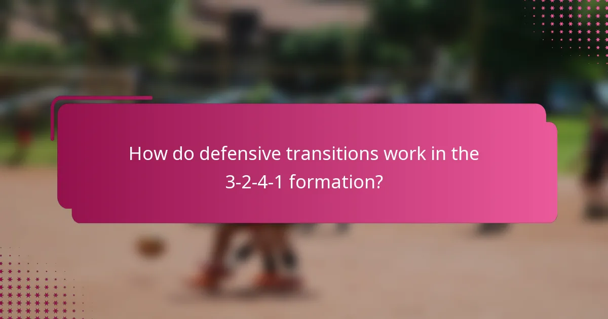 How do defensive transitions work in the 3-2-4-1 formation?