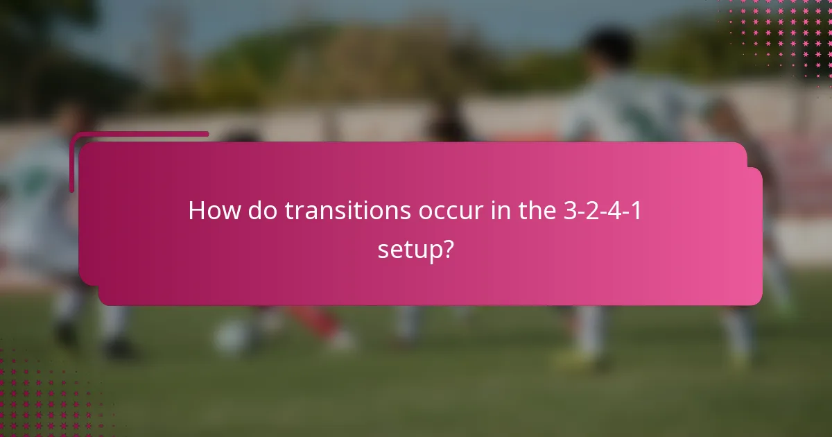 How do transitions occur in the 3-2-4-1 setup?