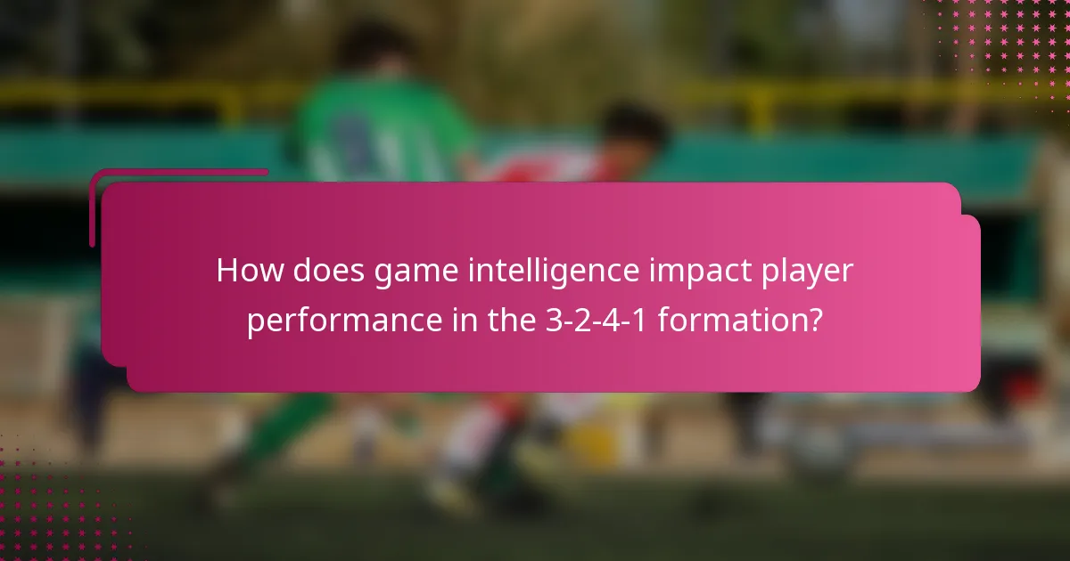 How does game intelligence impact player performance in the 3-2-4-1 formation?
