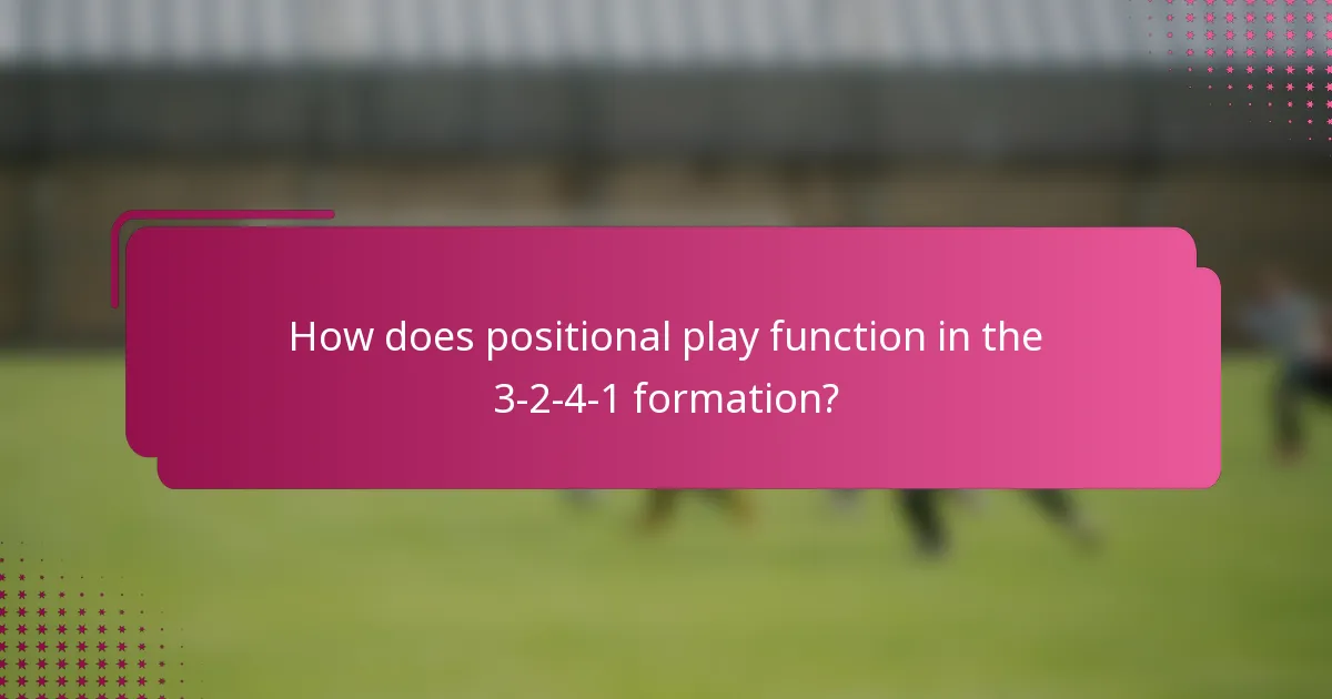 How does positional play function in the 3-2-4-1 formation?