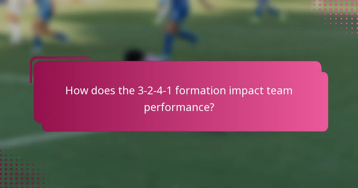 How does the 3-2-4-1 formation impact team performance?