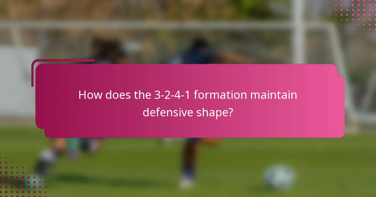 How does the 3-2-4-1 formation maintain defensive shape?