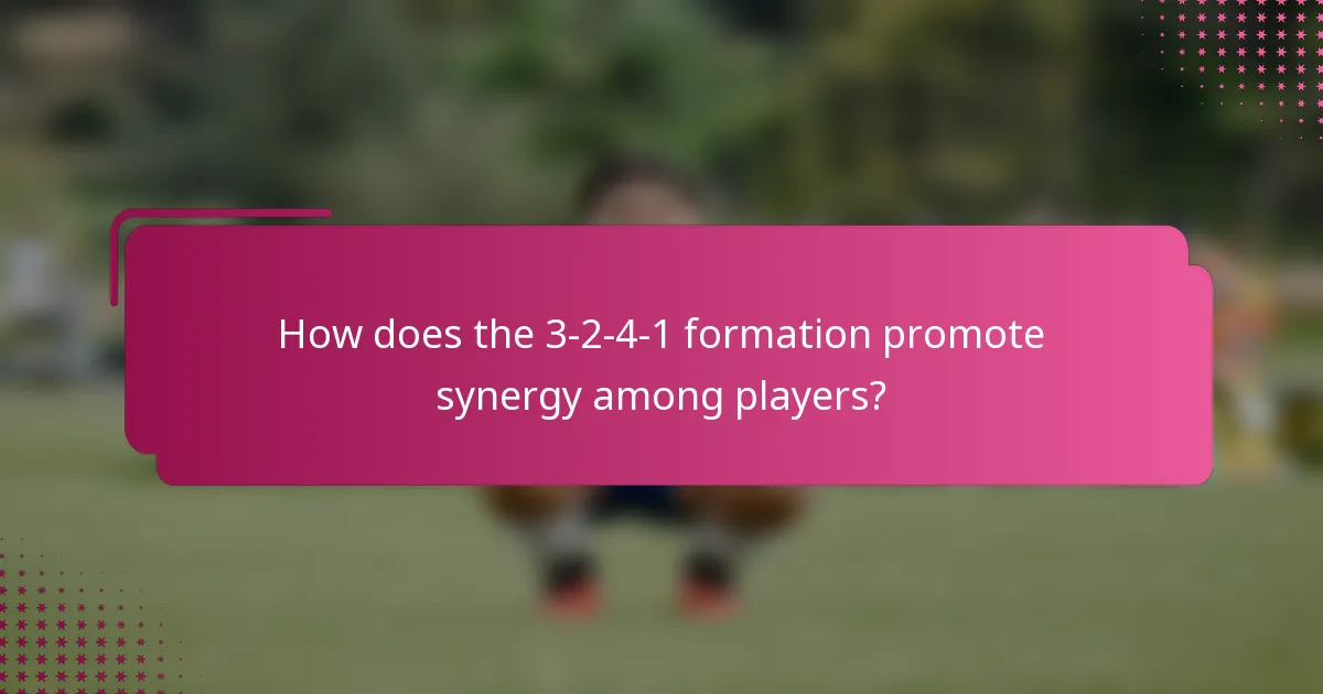 How does the 3-2-4-1 formation promote synergy among players?