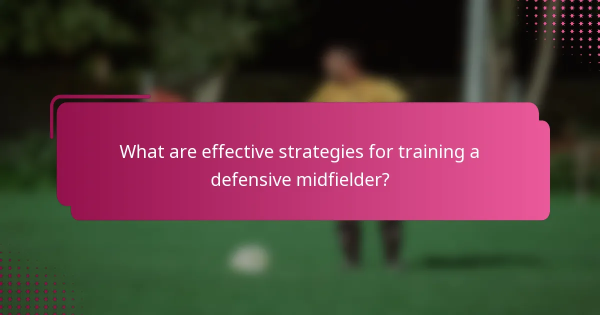 What are effective strategies for training a defensive midfielder?