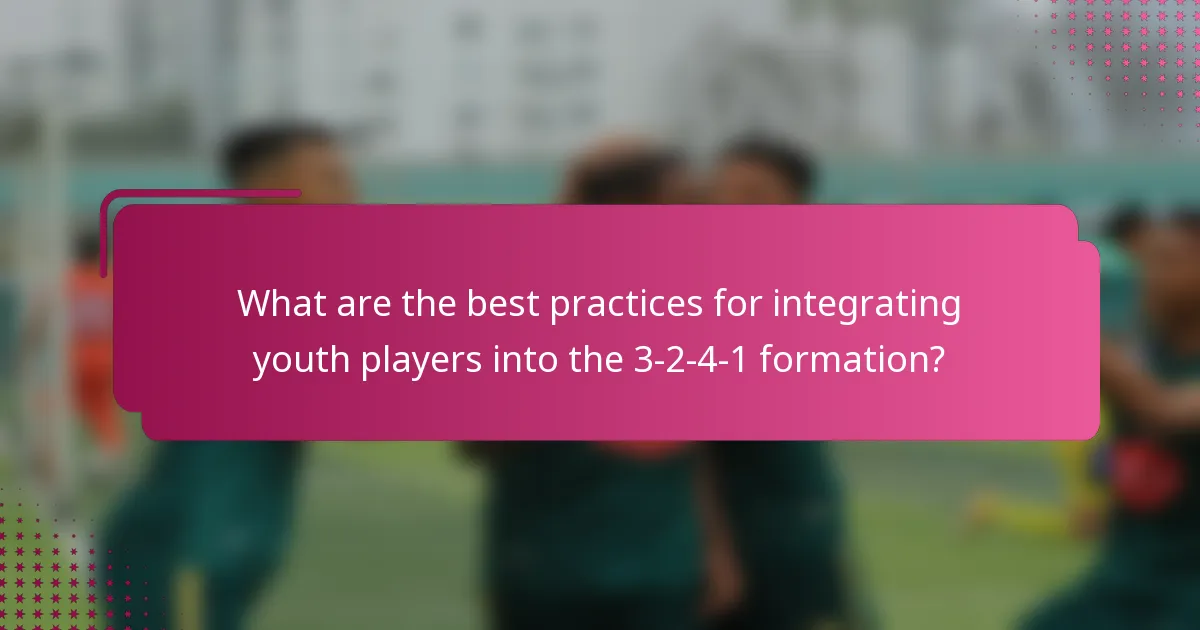 What are the best practices for integrating youth players into the 3-2-4-1 formation?