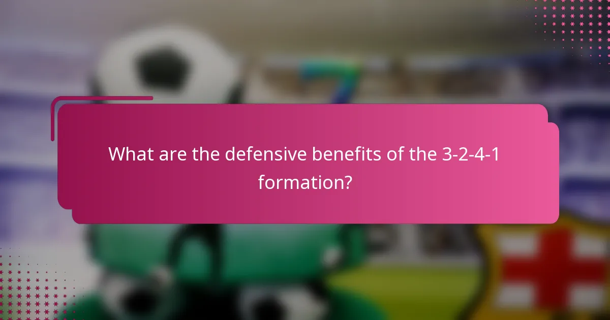 What are the defensive benefits of the 3-2-4-1 formation?
