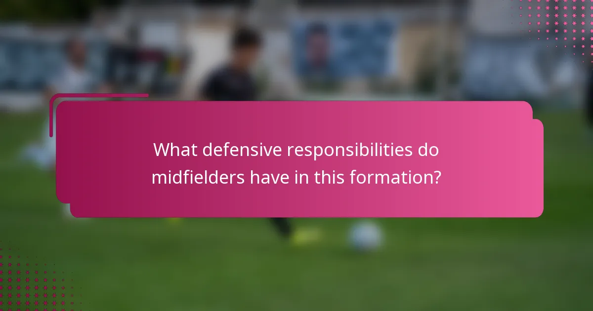 What defensive responsibilities do midfielders have in this formation?