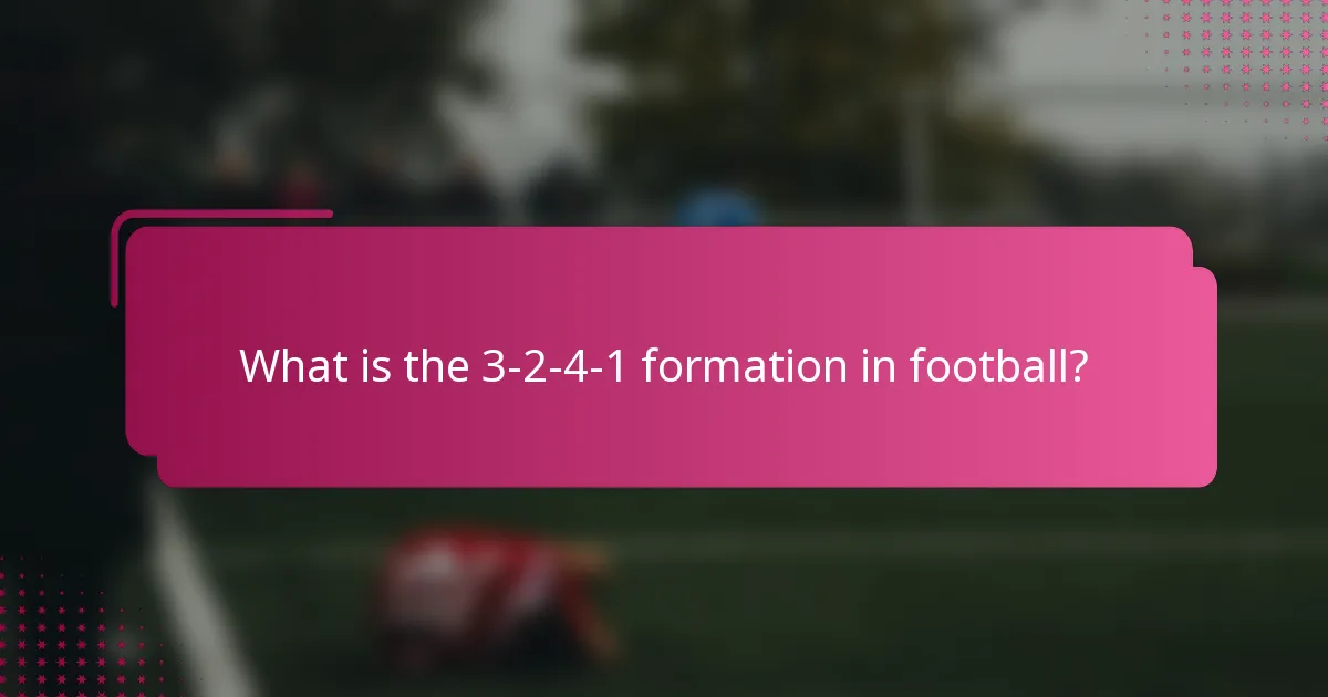 What is the 3-2-4-1 formation in football?