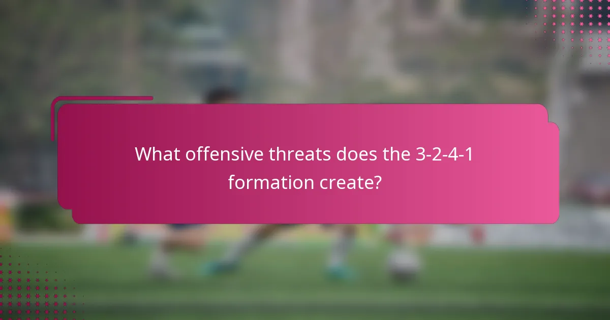What offensive threats does the 3-2-4-1 formation create?