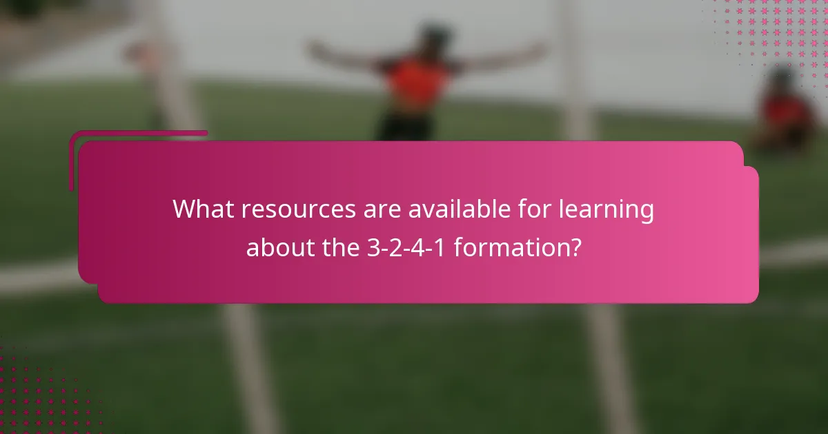 What resources are available for learning about the 3-2-4-1 formation?